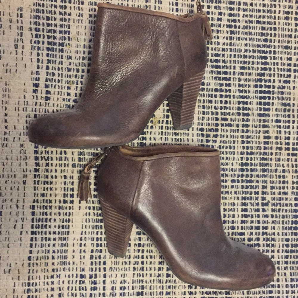 Brown booties with awesome details
